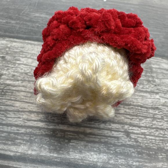 Handmade Octopus In Red Hat Crocheted Amigurumi - Octopus Gnome{CC} - Picture 6 of 10